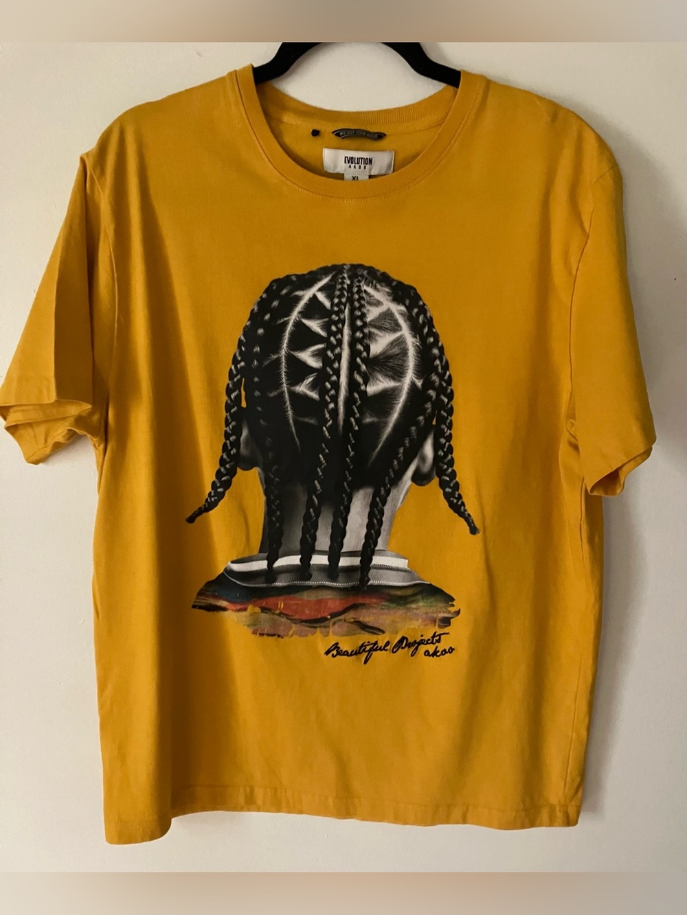 Evolution Akoo Graphic T-shirt - Cotton Mustard Yellow